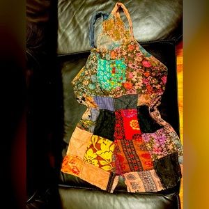 Patchwork jumpsuit shorts from Paramount imports. Only worn once.